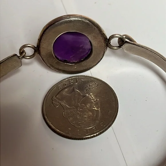 925 bangle large amethyst. Big wrist friendly - Picture 7 of 14